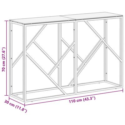 vidaXL Mesa consola aço inoxidável e vidro temperado prateado
