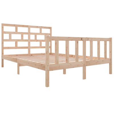 vidaXL Estrutura de cama king 150x200 cm pinho maciço