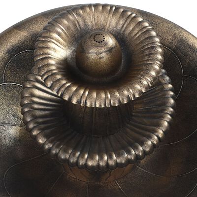 vidaXL Banheira para pássaros com fonte 50x91 cm plástico bronze