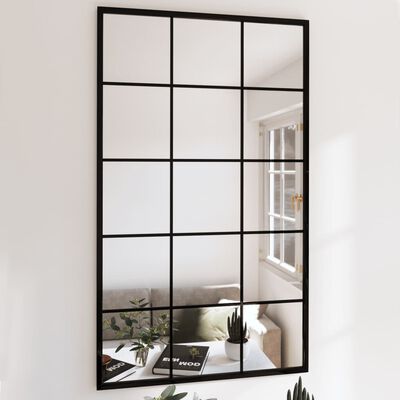 vidaXL Espelho de parede 100x60 cm metal preto