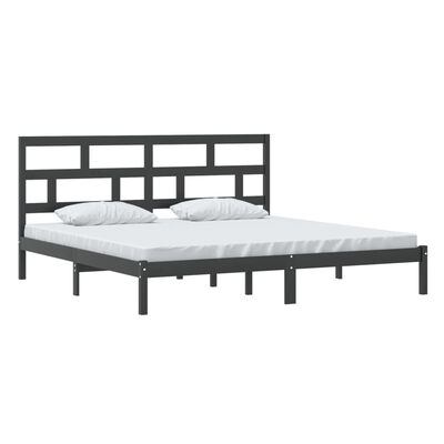 vidaXL Estrutura de cama 200x200 cm pinho maciço preto