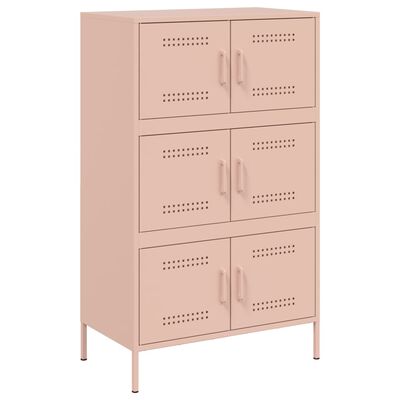 vidaXL Aparador alto 68x39x113 cm aço rosa