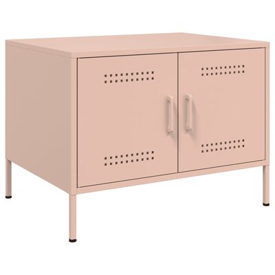 vidaXL Mesa de centro 68x50x50,5 cm aço rosa