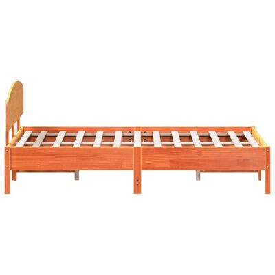 vidaXL Cama sem colchão 160x200 cm madeira pinho maciço castanho-mel