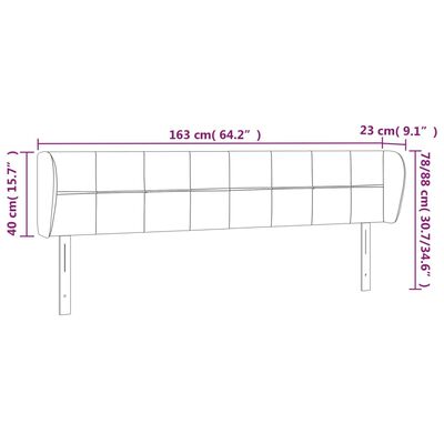 vidaXL Cabeceira de cama c/ abas tecido 163x23x78/88cm castanho-escuro