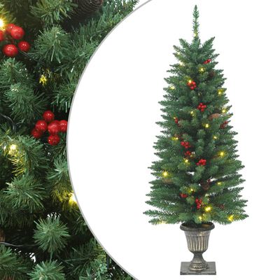 vidaXL Árvores de Natal artificiais 2 pcs 100 luzes LED 120 cm verde