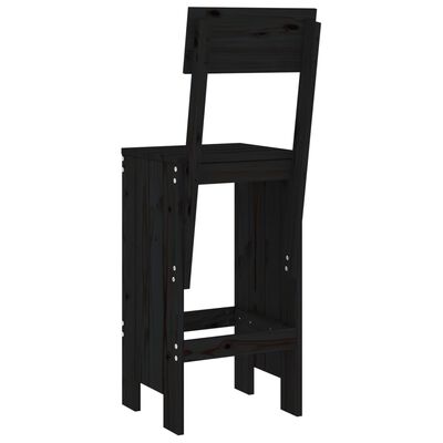 vidaXL Cadeiras de bar 2 pcs 40x48,5x115,5 cm pinho maciço preto