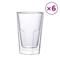 vidaXL Copos de vidro de parede dupla 6 pcs 350 ml