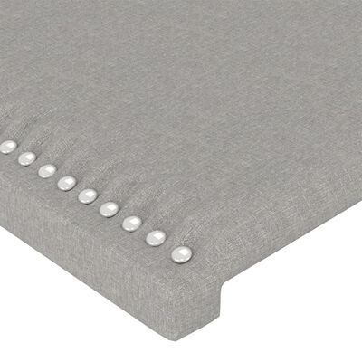 vidaXL Cabeceira de cama c/ luzes LED tecido 93x16x78/88cm cinza-claro