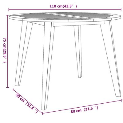 vidaXL 5 pcs conjunto de jantar para jardim madeira de acácia maciça