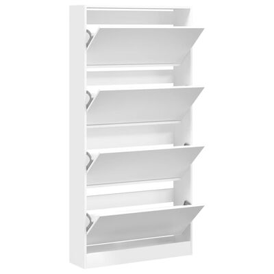 vidaXL Sapateira com 4 gavetas articuladas 80x21x163,5 cm branco