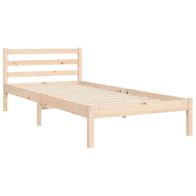 vidaXL Estrutura de cama com cabeceira 90x200 cm madeira maciça