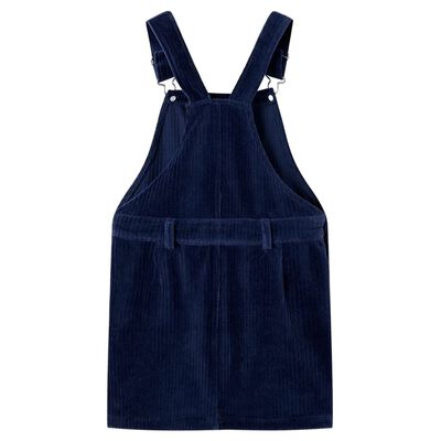 Vestido com peitilho para criança bombazina azul-marinho 140