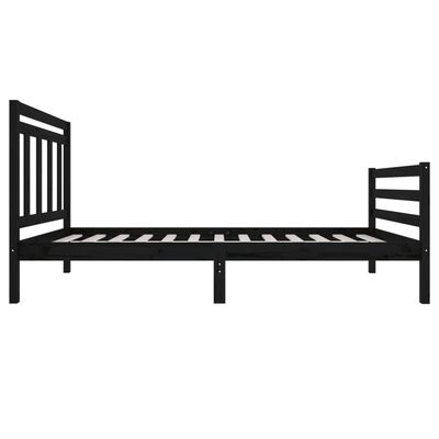 vidaXL Estrutura de cama 90x200 cm madeira maciça preto