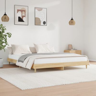 vidaXL Estrutura de cama 200x200 cm derivados madeira carvalho sonoma