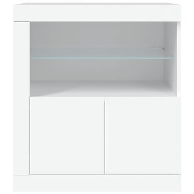 vidaXL Aparador com luzes LED 60,5x37x67 cm branco