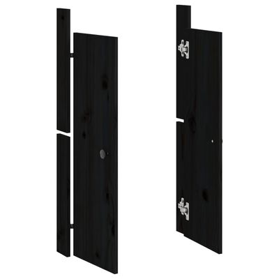 vidaXL Portas cozinha p/ exterior 2 pcs 50x9x82 cm pinho maciço preto