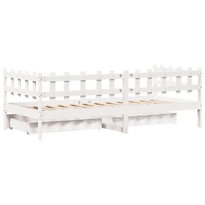 vidaXL Sofá-cama com gavetas 80x200 cm madeira de pinho maciça