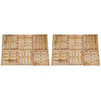 vidaXL Ladrilhos de pavimento 12 pcs 50x50 cm madeira castanho