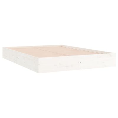 vidaXL Estrutura de cama 140x200 cm madeira maciça branco