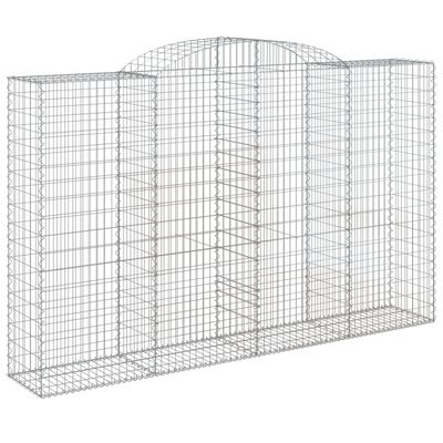 vidaXL Cestos gabião arqueados 13 pcs 300x50x180/200 ferro galvanizado