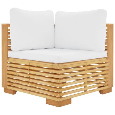 vidaXL 5 pcs conjunto lounge jardim c/ almofadões madeira teca maciça