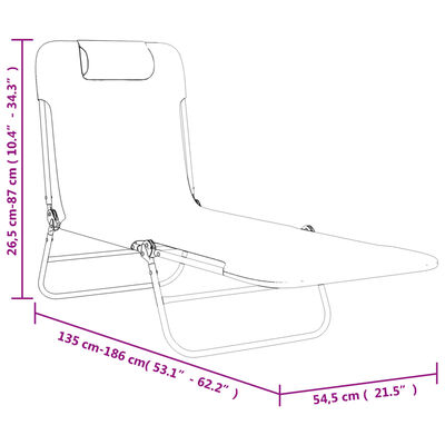 vidaXL Espreguiçadeiras dobráveis 2 pcs textilene e aço vermelho