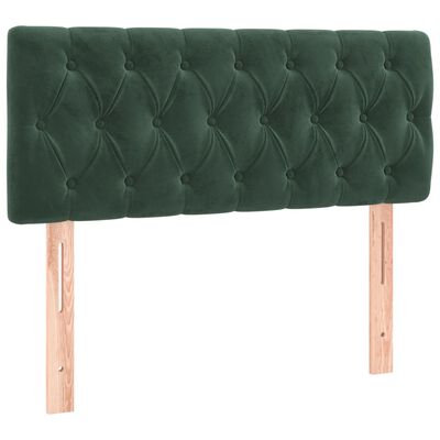 vidaXL Cabeceira de cama veludo 90x7x78/88 cm verde-escuro