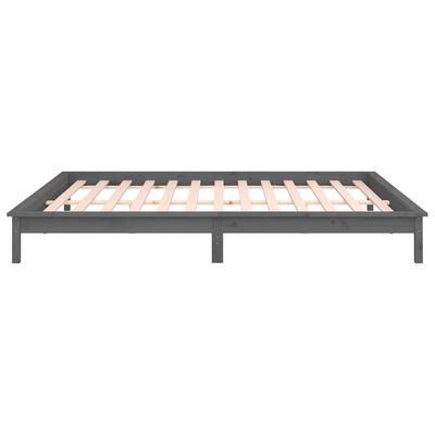 vidaXL Estrutura de cama com LEDs 200x200 cm madeira maciça cinzento