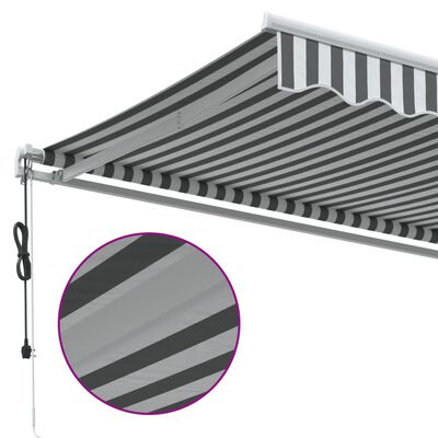 vidaXL Toldo retrátil automático 400x350 cm antracite e branco