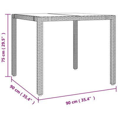 vidaXL 3 pcs conjunto bistrô com almofadões vime PE bege