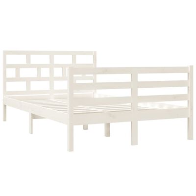 vidaXL Estrutura cama pequena casal 120x190 cm pinho maciço branco