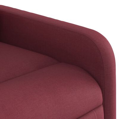 vidaXL Poltrona de massagens reclinável tecido vermelho tinto