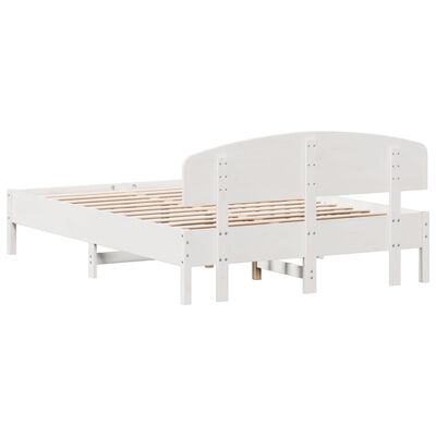 vidaXL Cama sem colchão 140x200 cm madeira de pinho maciça branco