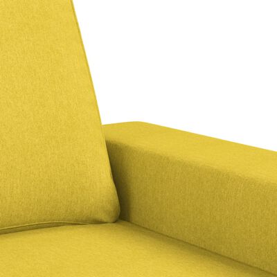 vidaXL Sofá de 2 lugares 120 cm tecido amarelo-claro