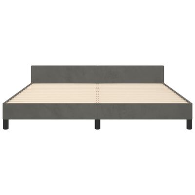 vidaXL Estrutura de cama c/ cabeceira 160x200cm veludo cinzento-escuro