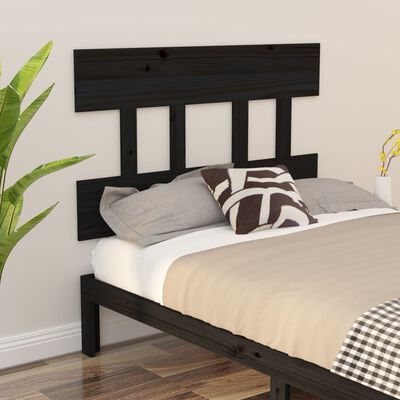 vidaXL Cabeceira de cama 103,5x3x81 cm pinho maciço preto