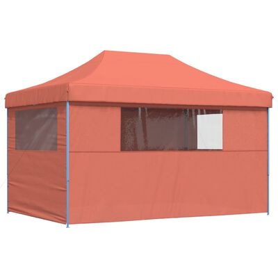 vidaXL Tenda p/ festas pop-up dobrável 4 paredes laterais terracotta