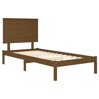 vidaXL Estrutura cama pequena solteiro 75x190 cm madeira castanho mel