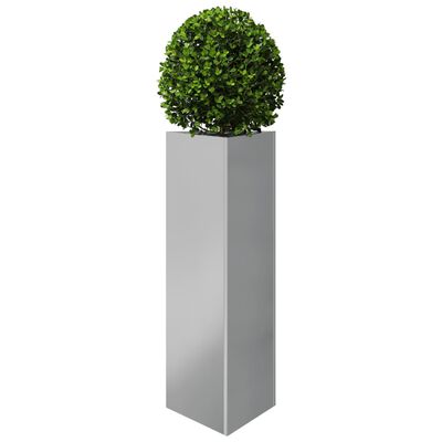 vidaXL Vaso/floreira de jardim triangular 30x26x75 cm aço galvanizado