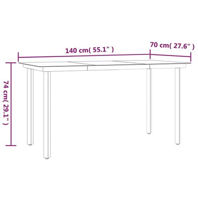 vidaXL 5 pcs conjunto de jantar p/ jardim c/ almofadões vime PE e aço