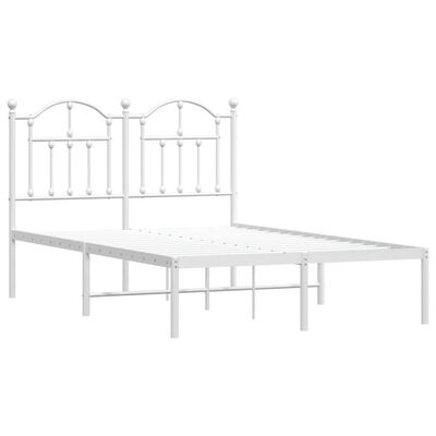 vidaXL Estrutura de cama com cabeceira 120x190 cm metal branco