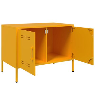 vidaXL Móvel de TV 68x39x50,5 cm aço amarelo mostarda