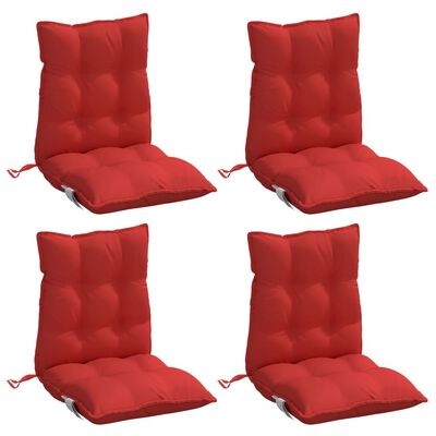 vidaXL Almofadões cadeira encosto baixo 4 pcs tecido oxford vermelho