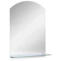 vidaXL Espelho de parede c/ prateleira vidro temperado 20x40 cm