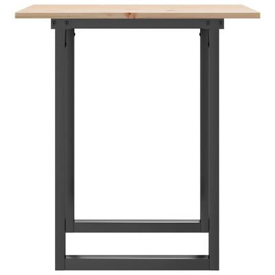 vidaXL Mesa de jantar estrutura em O 70x70x75 cm pinho e ferro fundido