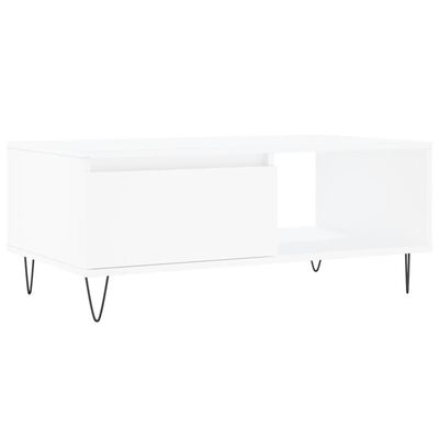 vidaXL Mesa de centro 90x50x36,5 cm derivados de madeira branco