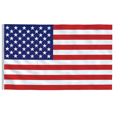 vidaXL Bandeira dos EUA e mastro 5,55 m alumínio