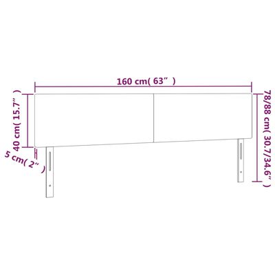 vidaXL Cabeceira de cama 2 pcs couro artificial 80x5x78/88 cm branco