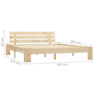 vidaXL Estrutura de cama com cabeceira 160x200 cm pinho maciço